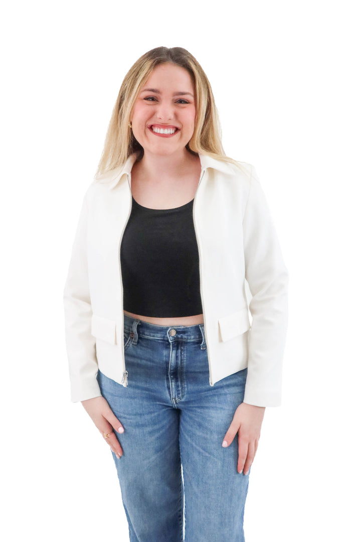 abercrombie & fitch white jacket (m; retail $120)