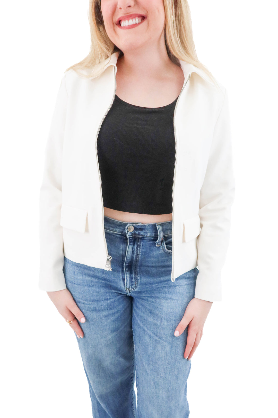 abercrombie & fitch white jacket (m; retail $120)