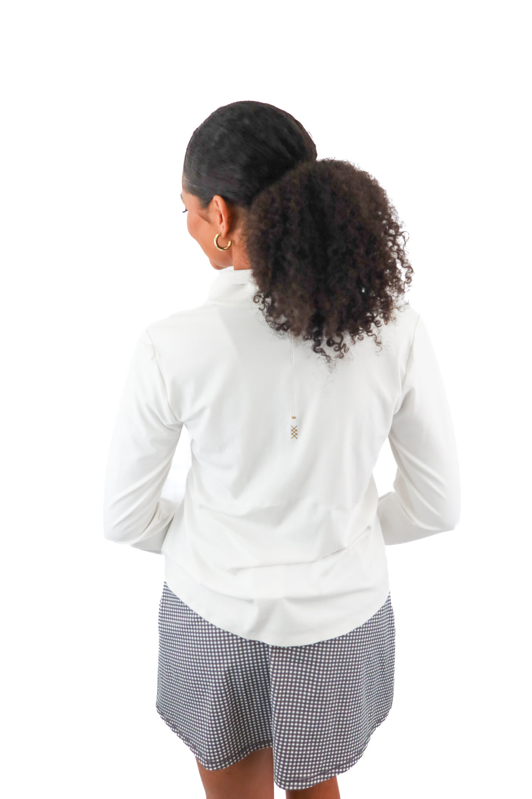 rhone white quarter zip jacket (M; retail $118)