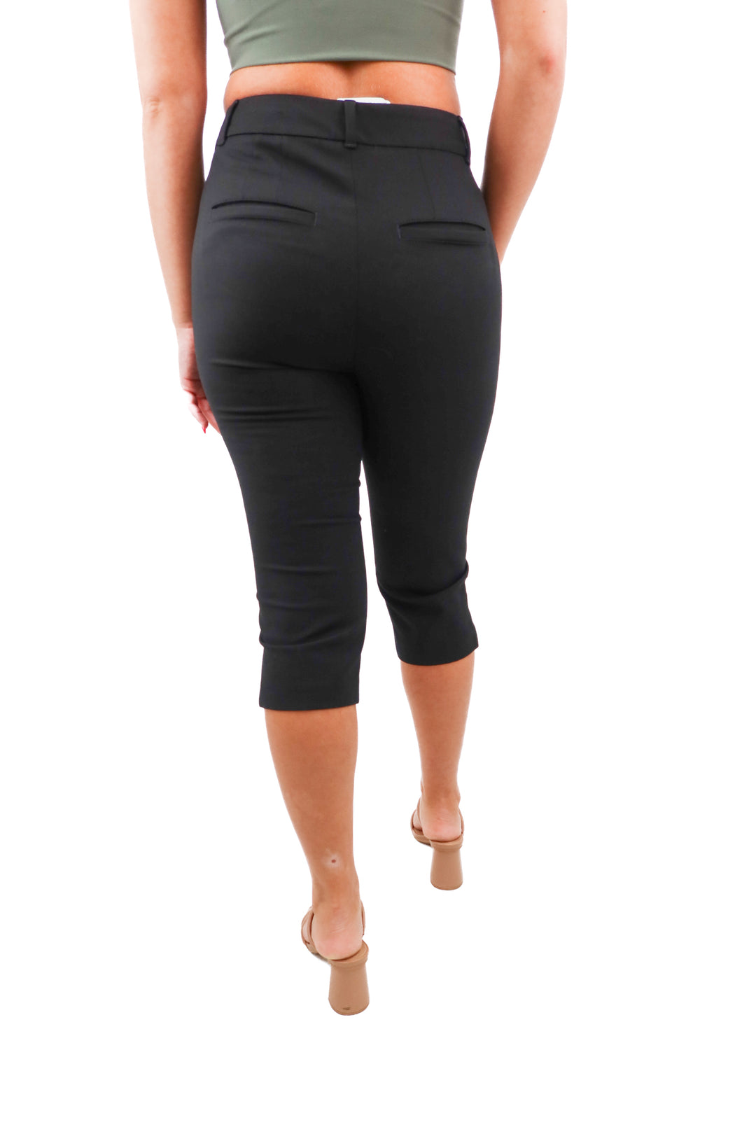 whbm black elle slim capri pants (0; retail $89)