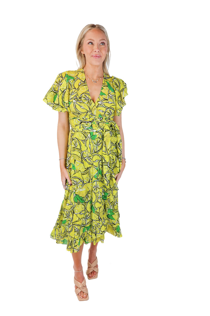 diane von furstenberg lemon set (xs; retail $495)