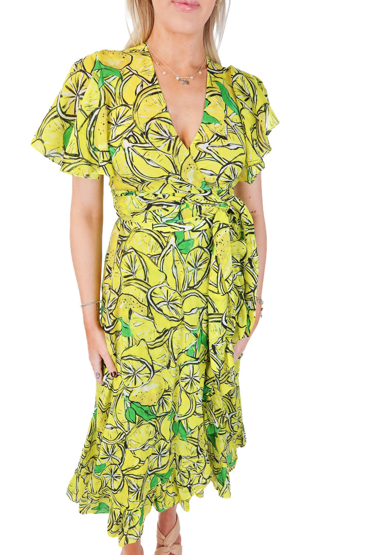 diane von furstenberg lemon set (xs; retail $495)
