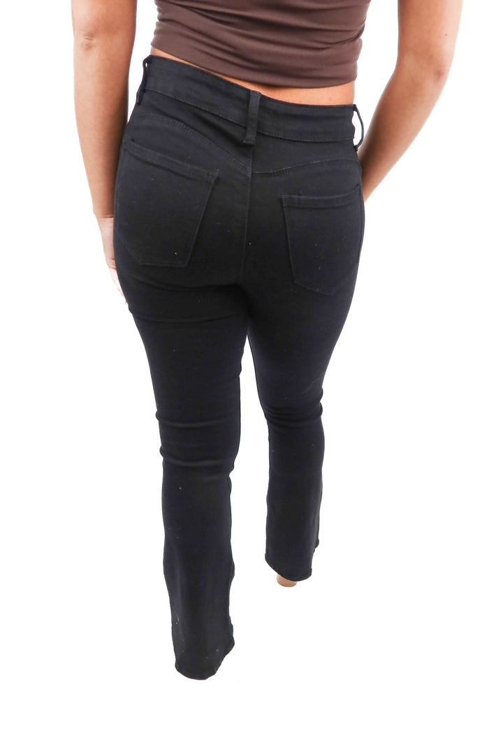 extasy black flare jeans (s)