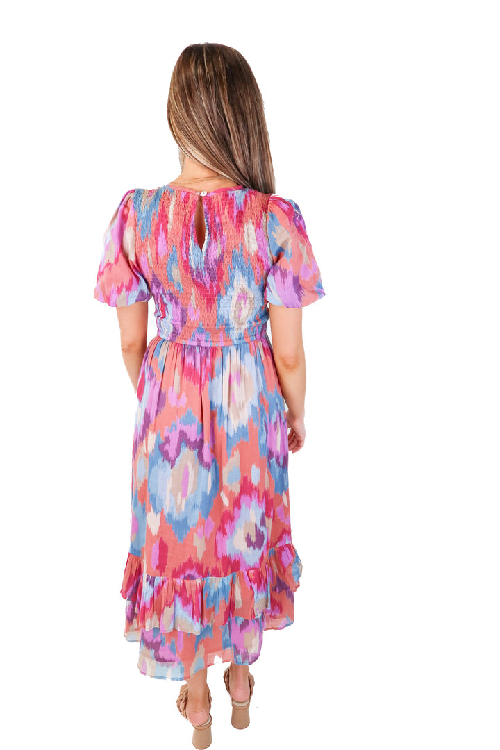 banjanan smocked short sleeve dress (s; retails $370)