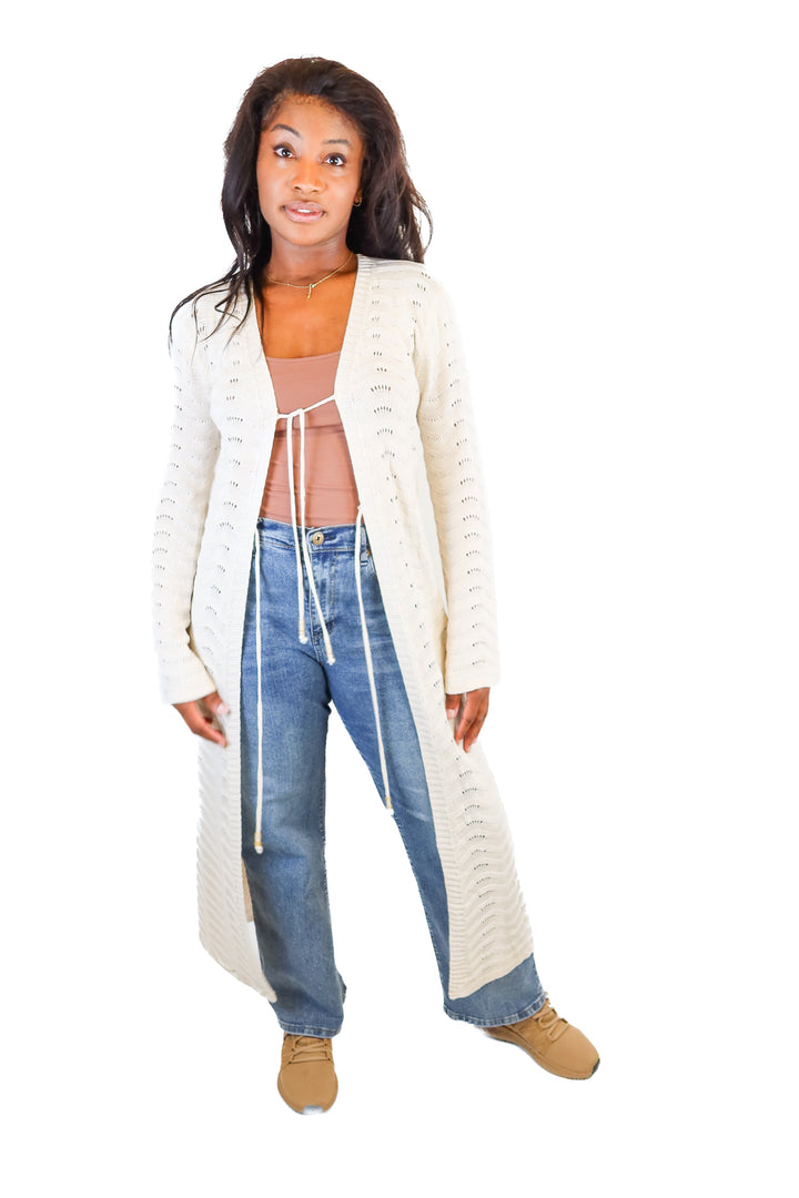 Cupshe Cream Knit Duster Swim Coverup NWT (M)
