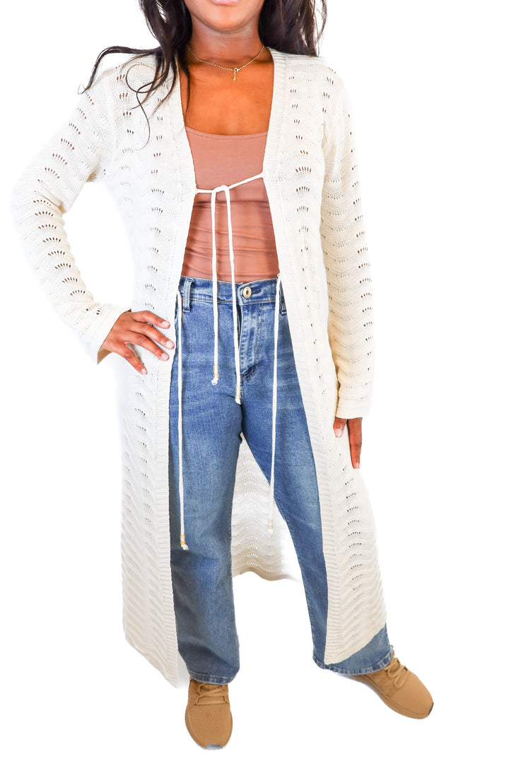 Cupshe Cream Knit Duster Swim Coverup NWT (M)