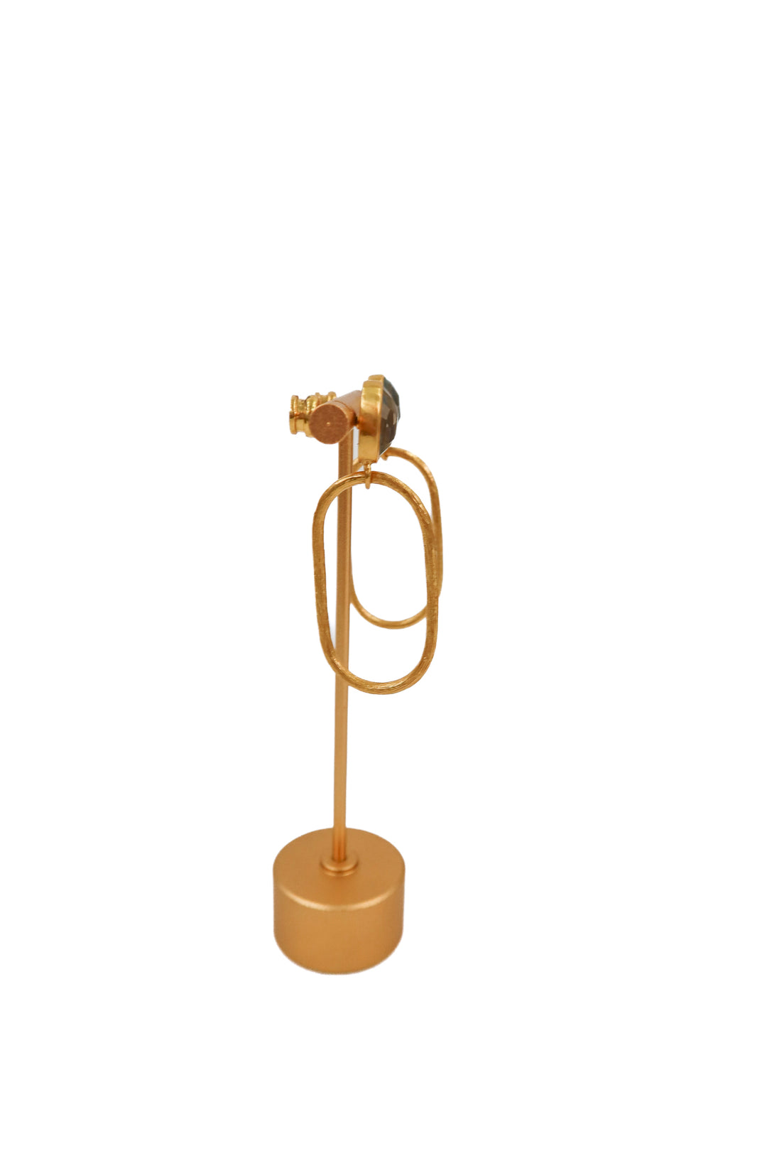 Julie Vos blue stud/gold hoop earrings (retail $110)