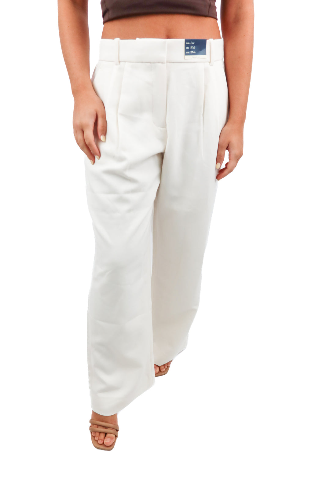 Abercrombie & Fitch cream wideleg trouser pants NWT (27; retail $90)