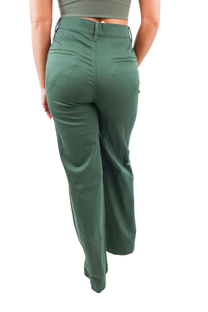 ann taylor weekend green wide leg pants (0; retail $159)