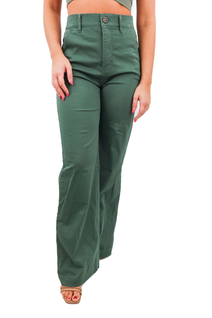 ann taylor weekend green wide leg pants (0; retail $159)