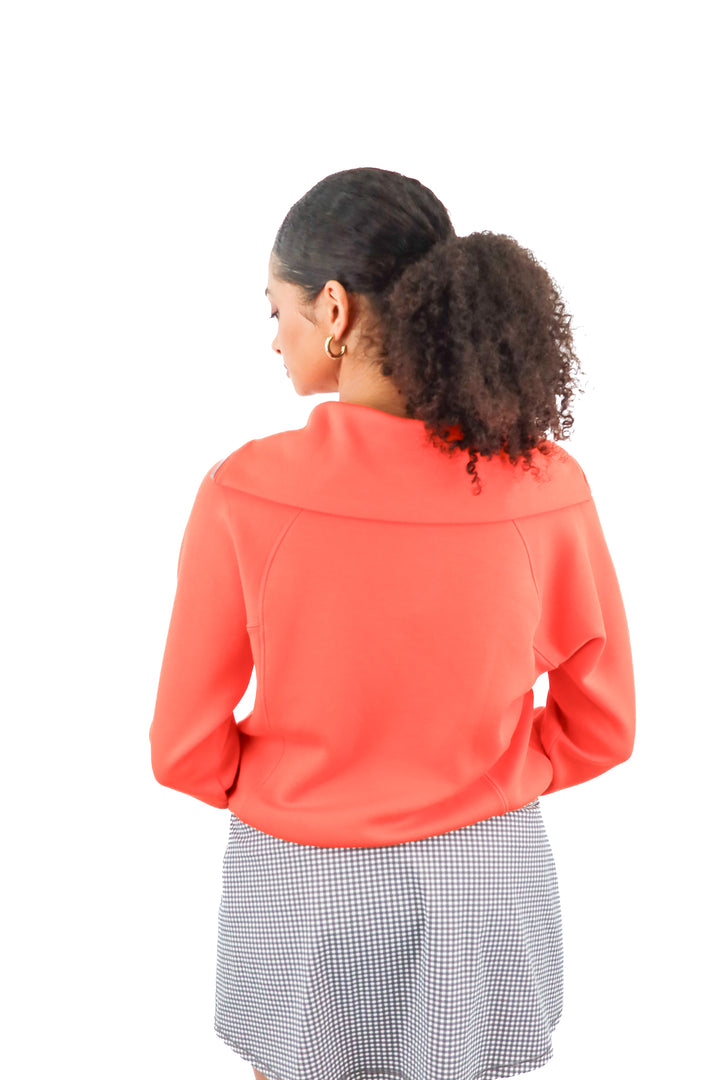 Spanx orange airessentials quarter zip sweater NWT (S)