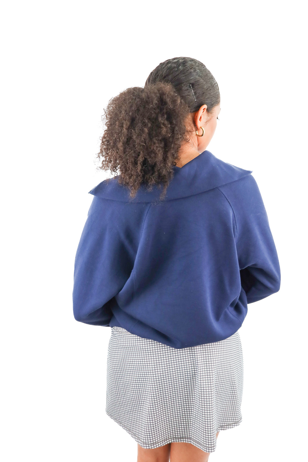 Spanx navy blue airessentials quarter zip sweater (S)