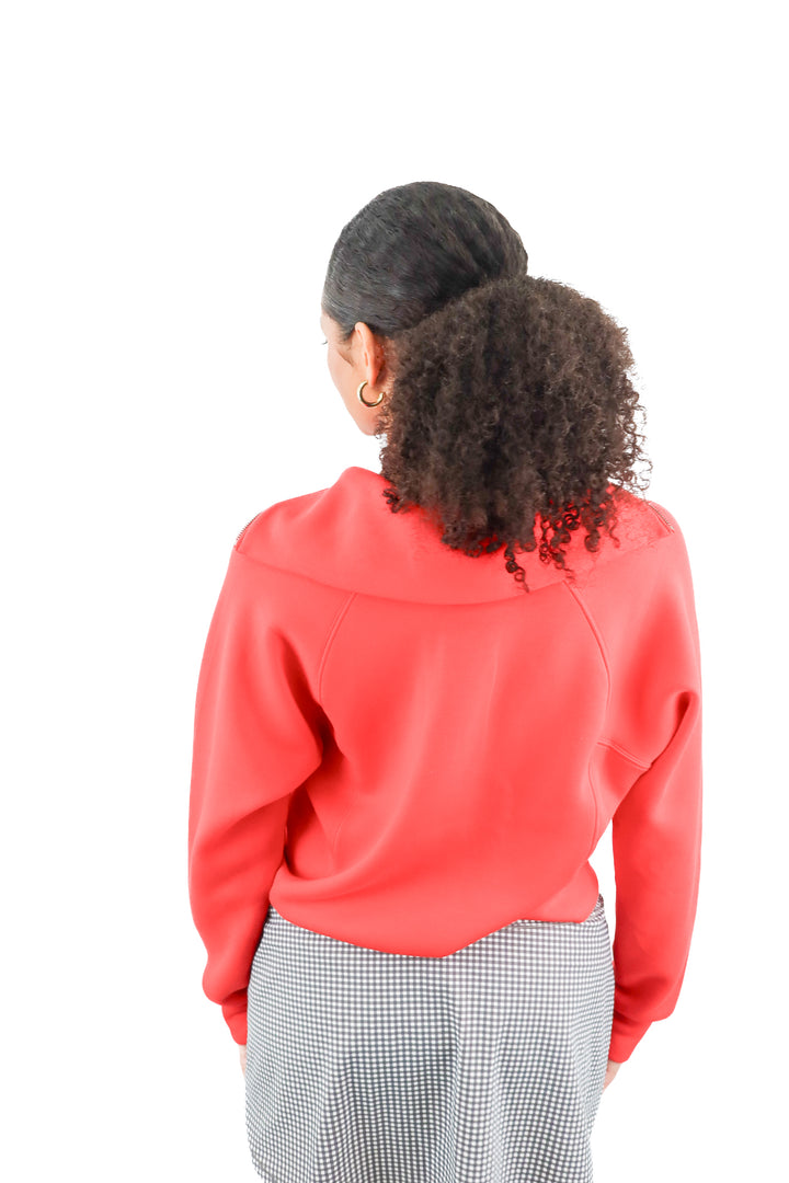 Spanx red airessentials quarter zip sweater (S)