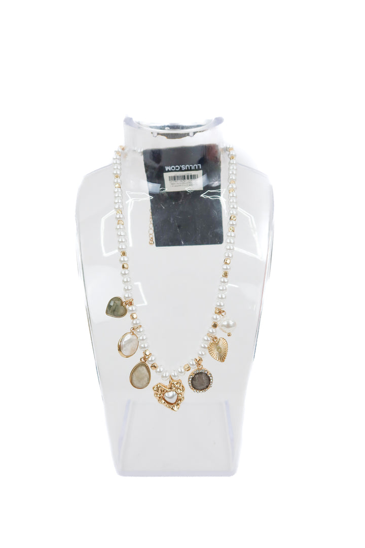 Lulus pearl charm necklace (retail $35)