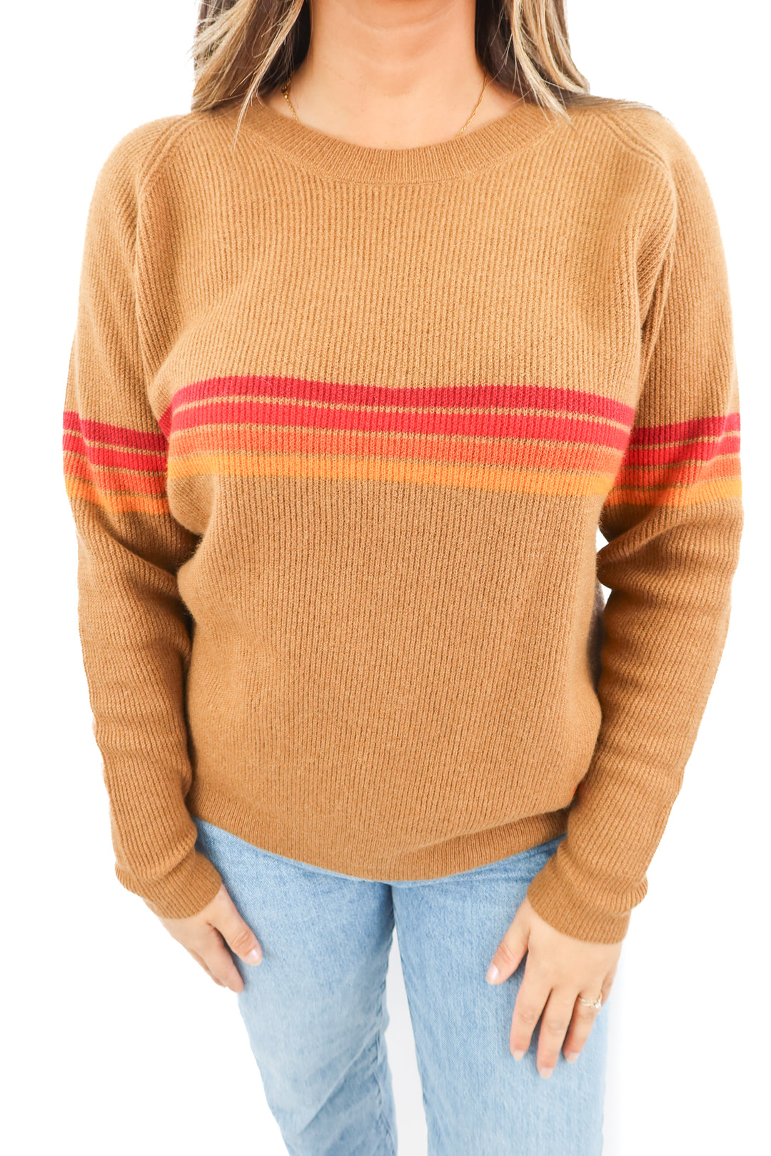 aviator nation brown knit sweater (S)
