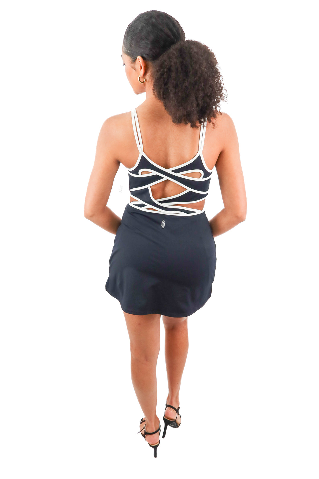 free people movement black strappy active dress (m; retail $118)