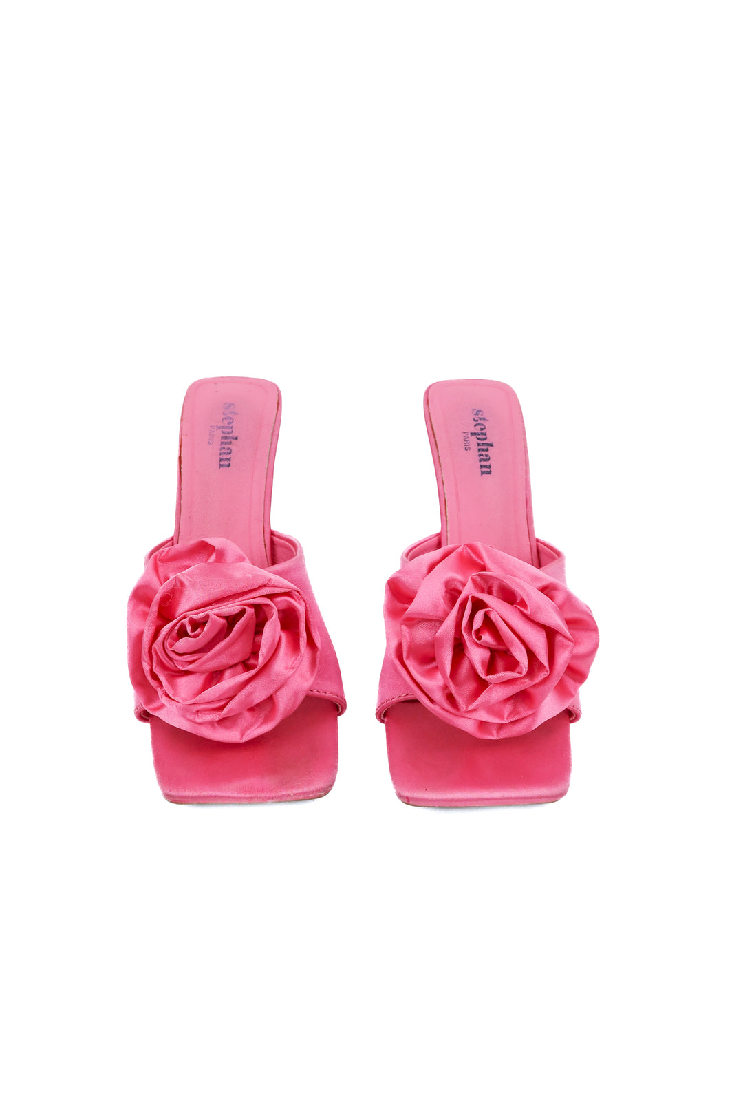 Stephan Paris pink flower heels (38; retail $50)