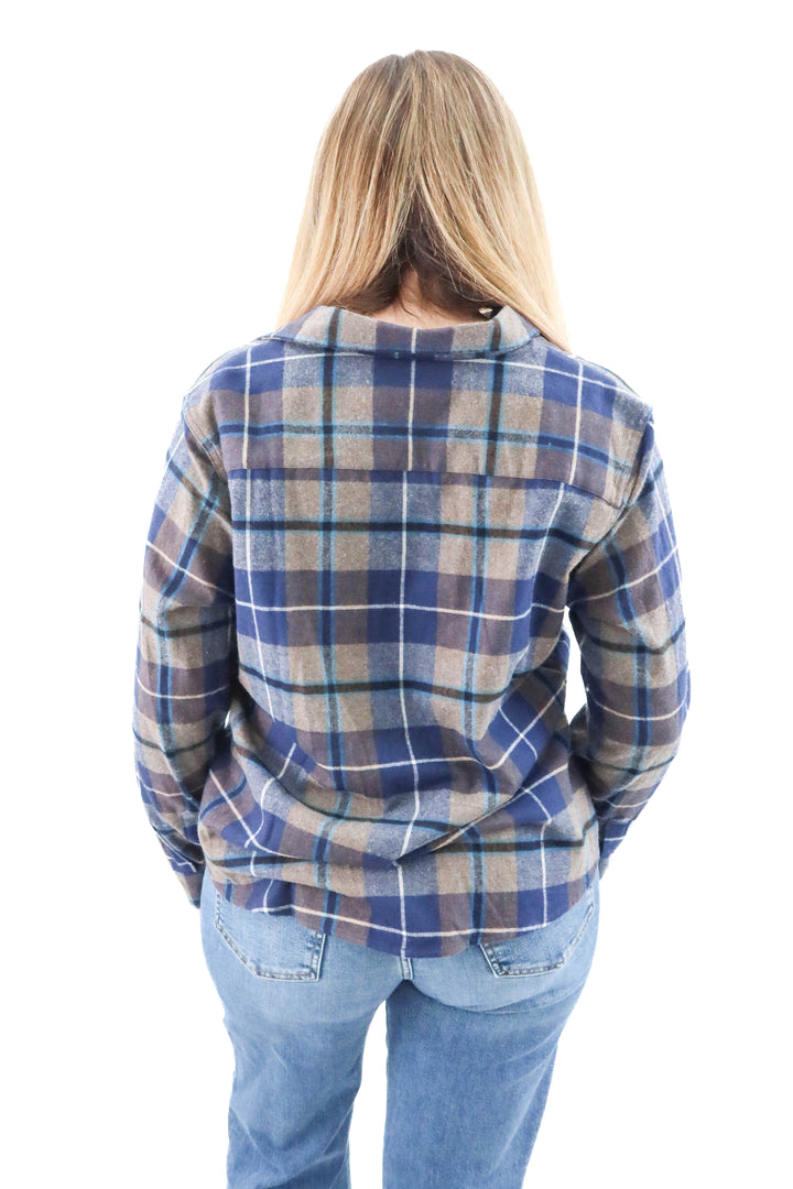 ll bean navy plaid shacket (l; retail. $138)