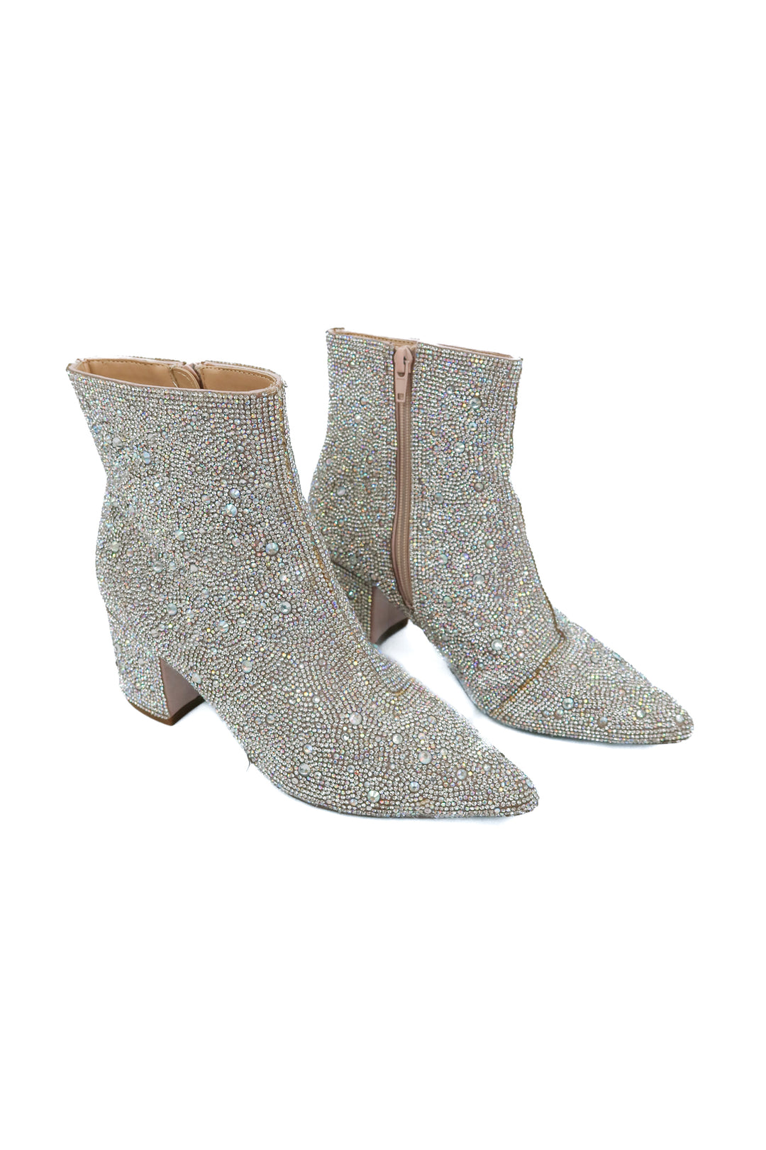 Betsey Johnson rhinestone booties (6.5; retail $99)