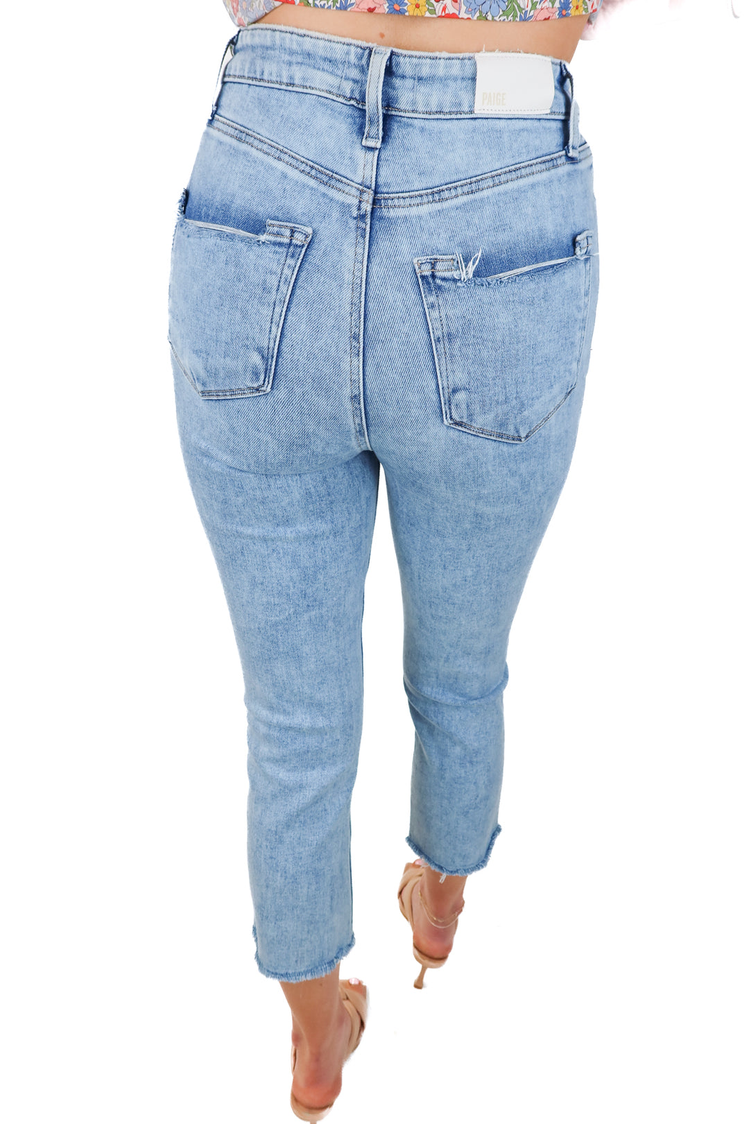paige light wash "high-rise cindy" jeans (27; retail $219)