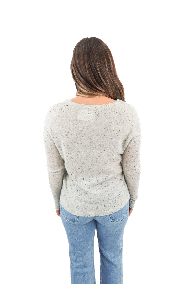 ATM grey speckled cashmere sweater (S)