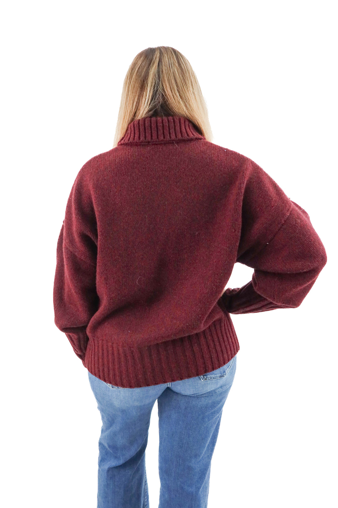 banana republic maroon turtleneck sweater (m; retail $130)