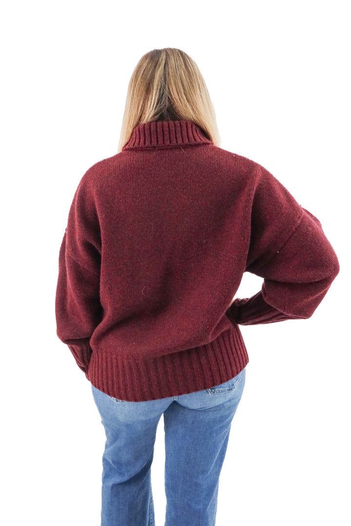 banana republic maroon turtleneck sweater (m; retail $130)