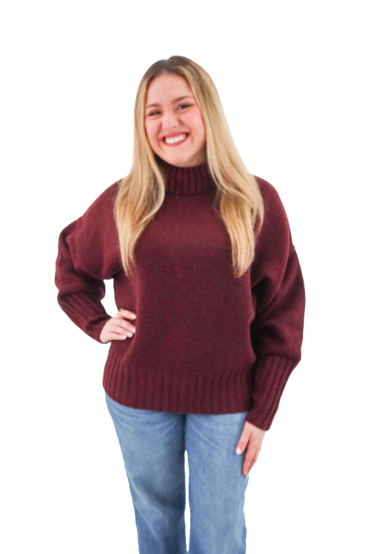 banana republic maroon turtleneck sweater (m; retail $130)