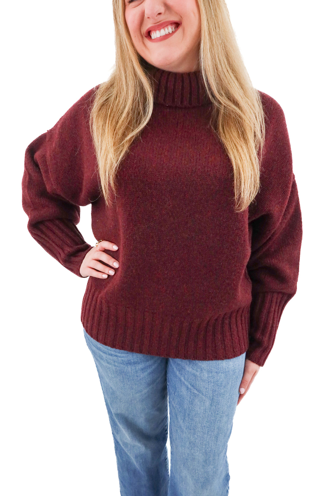 banana republic maroon turtleneck sweater (m; retail $130)