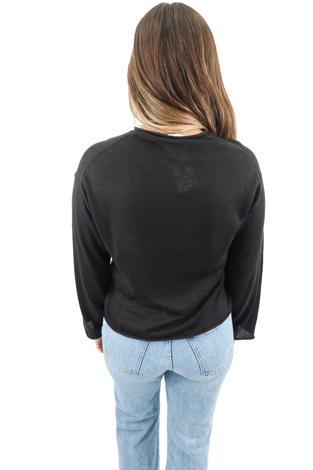 buck mason black linen slouchy long sleeve shirt NWT (XS; retail $138)