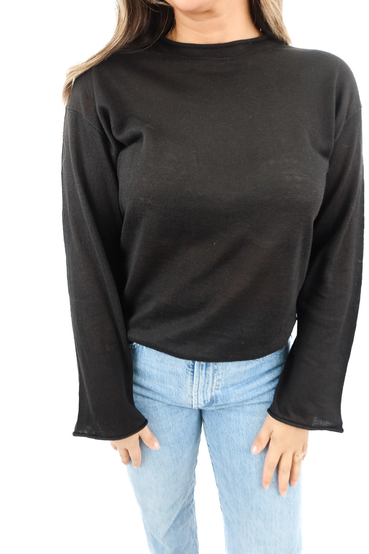 buck mason black linen slouchy long sleeve shirt NWT (XS; retail $138)