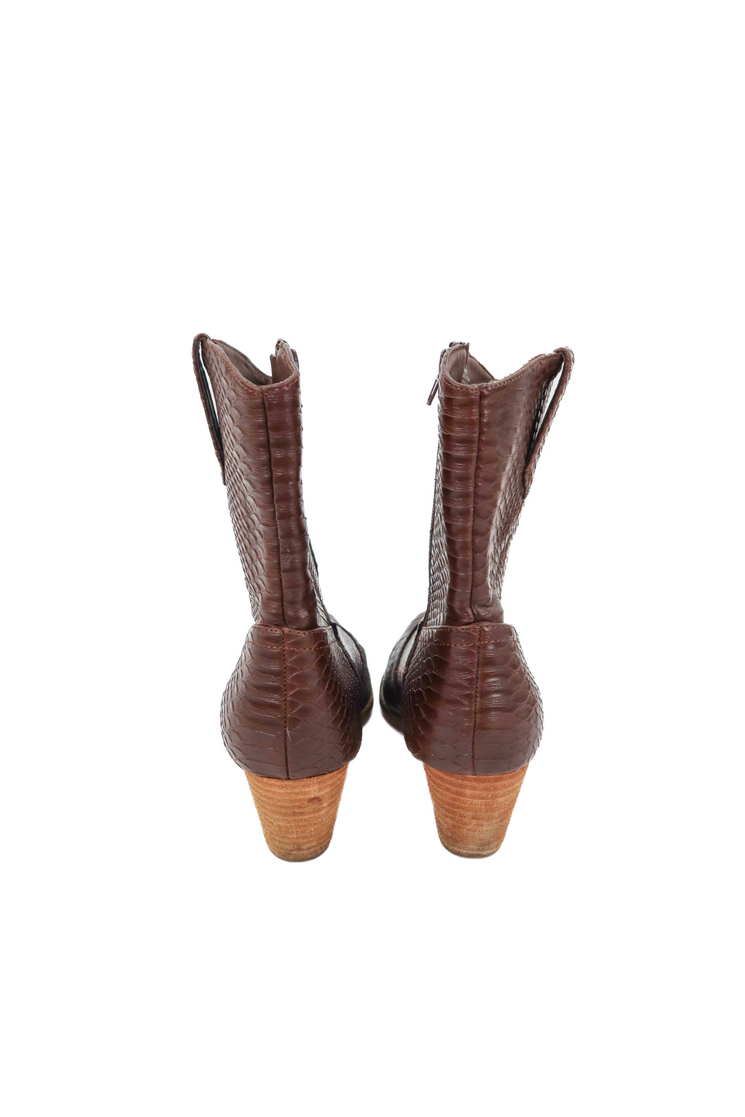 Coconuts snakeskin brown boots (9.5)