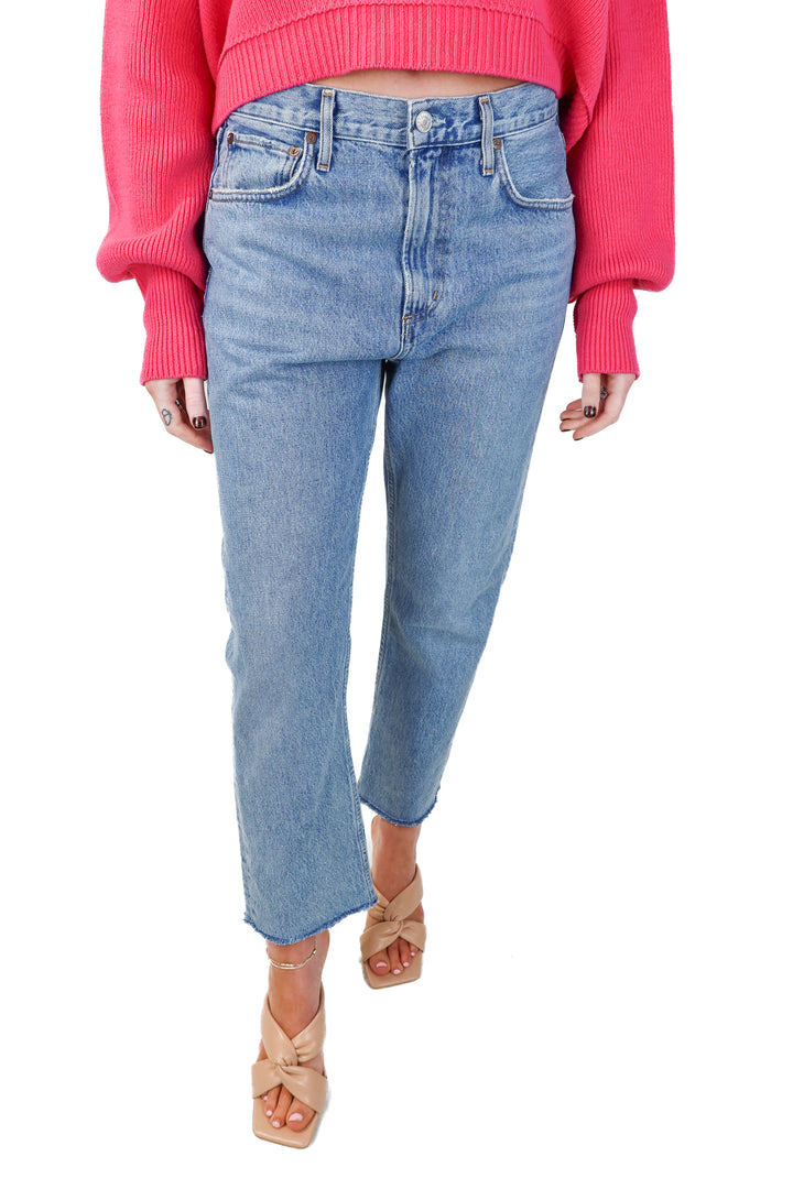 agolde light wash straight leg jeans (28)