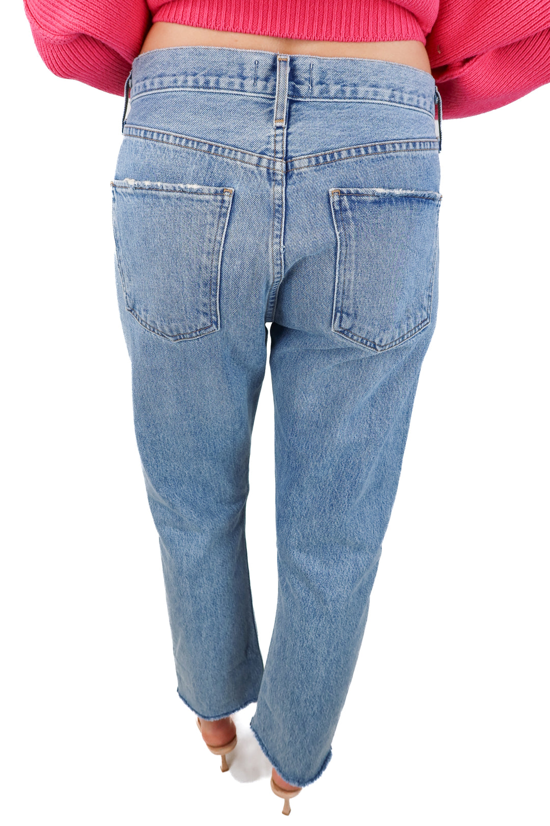 agolde light wash straight leg jeans (28)