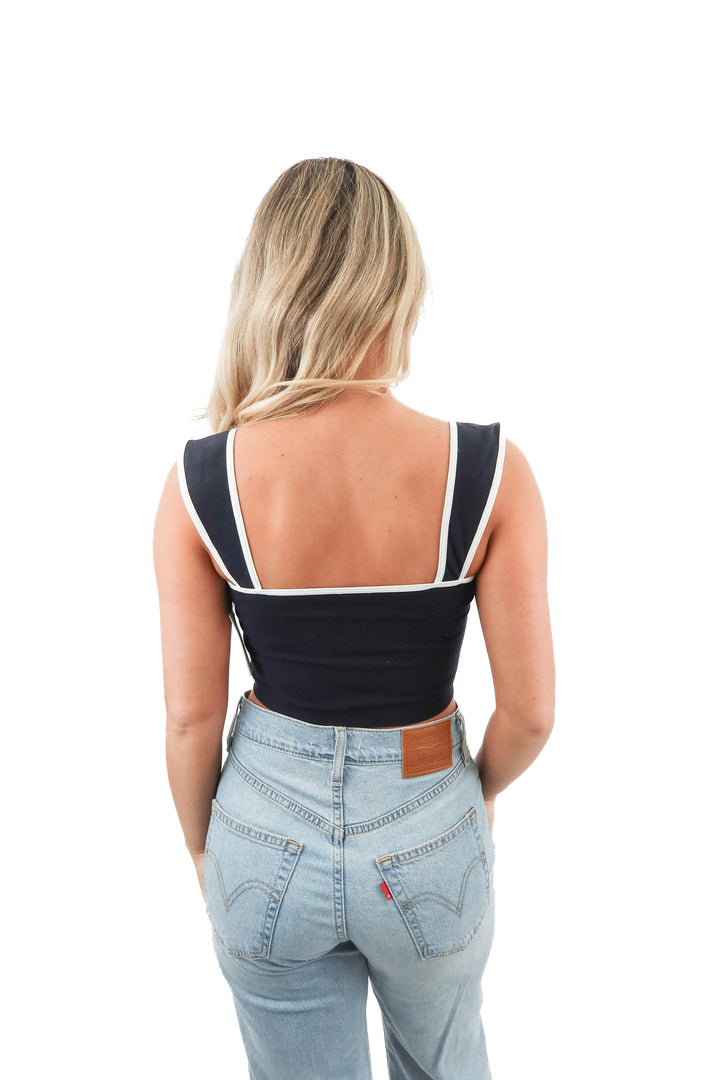 anthropologie black/white tank top NWT (s/m; retail $34)