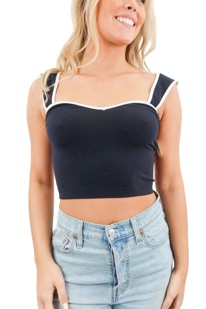 anthropologie black/white tank top NWT (s/m; retail $34)