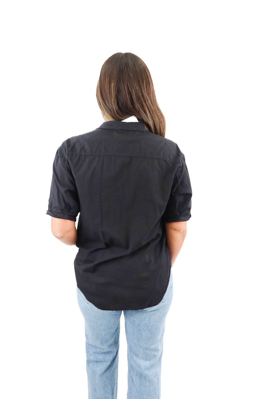 xirena black short sleeve button up (S)