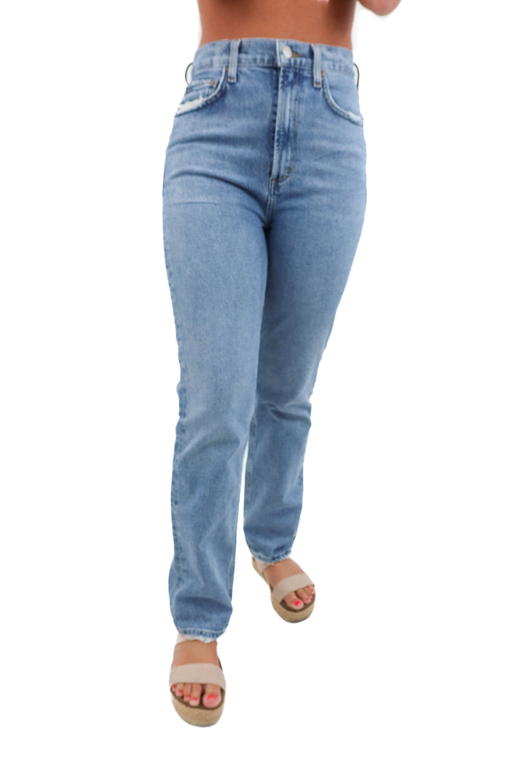 Agolde high rise stovepipe jeans (25; retail $215)