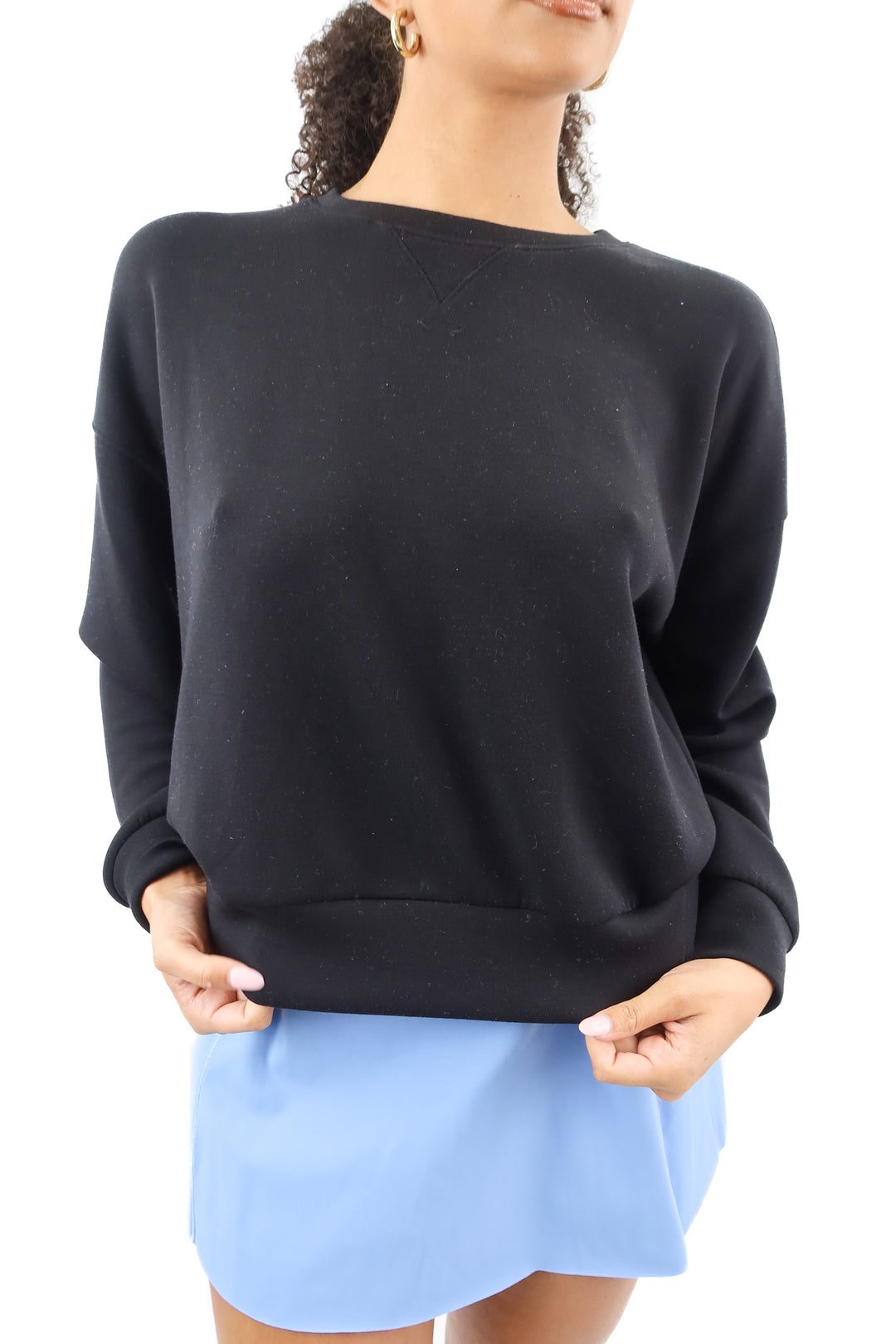 spanx black air essentials crewneck (m; retail $110)