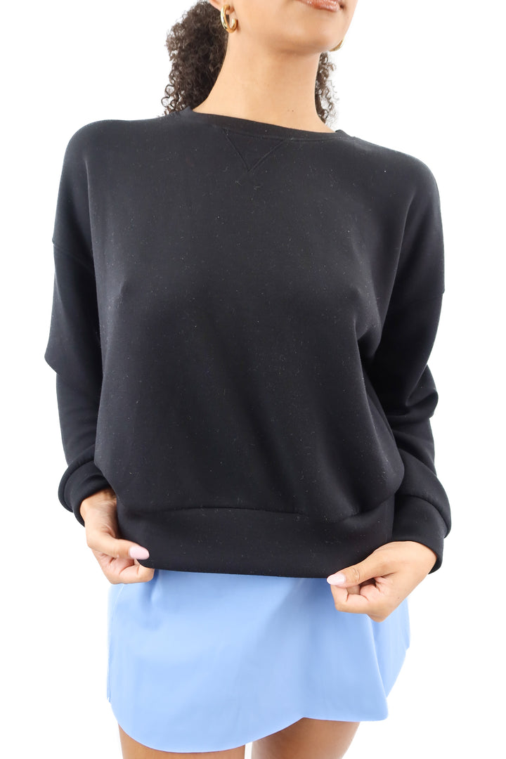 spanx black air essentials crewneck (m; retail $110)