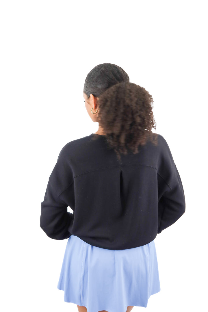 spanx black air essentials crewneck (m; retail $110)