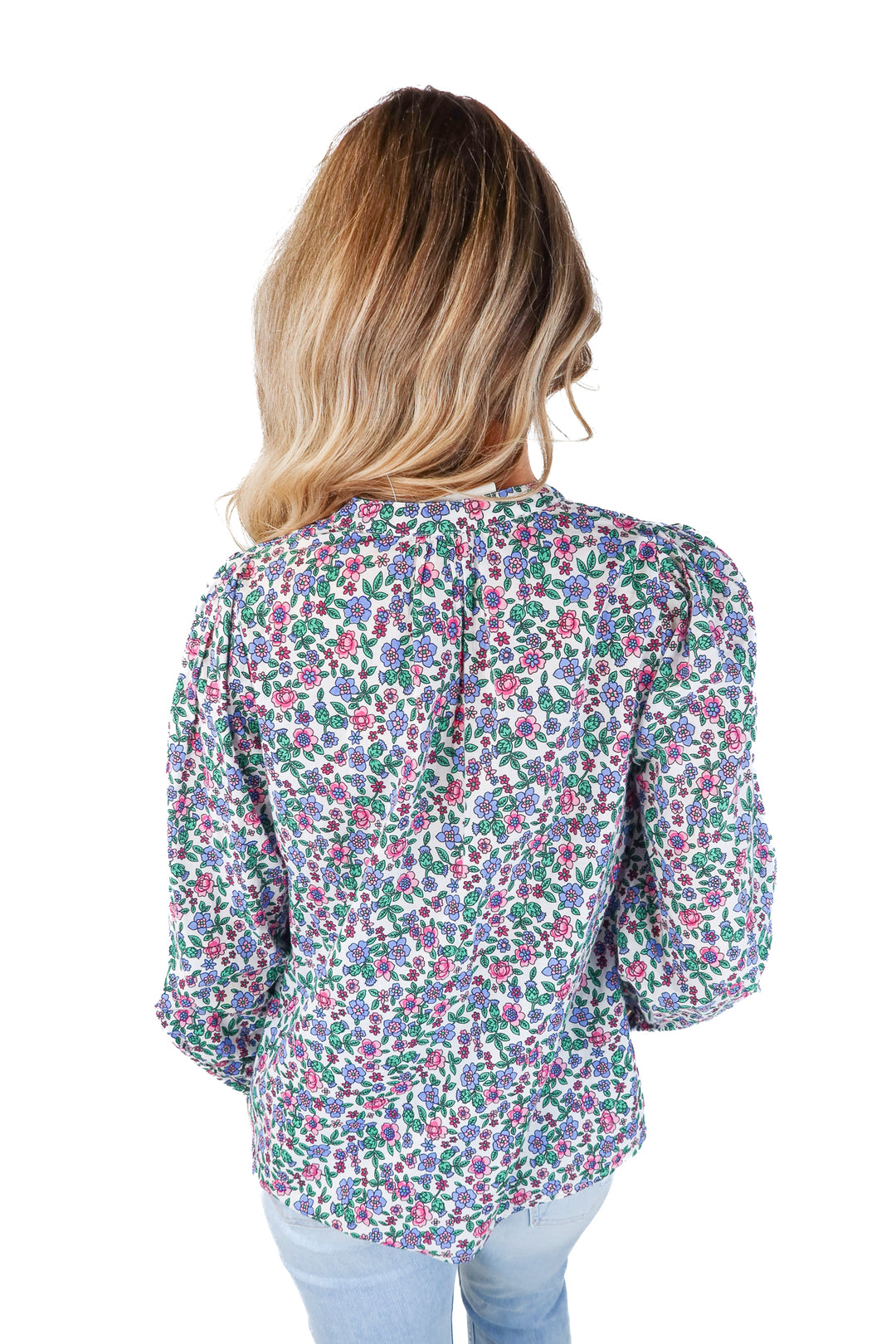SOLD: banjanan floral long sleeve blouse (xs; retail $280)