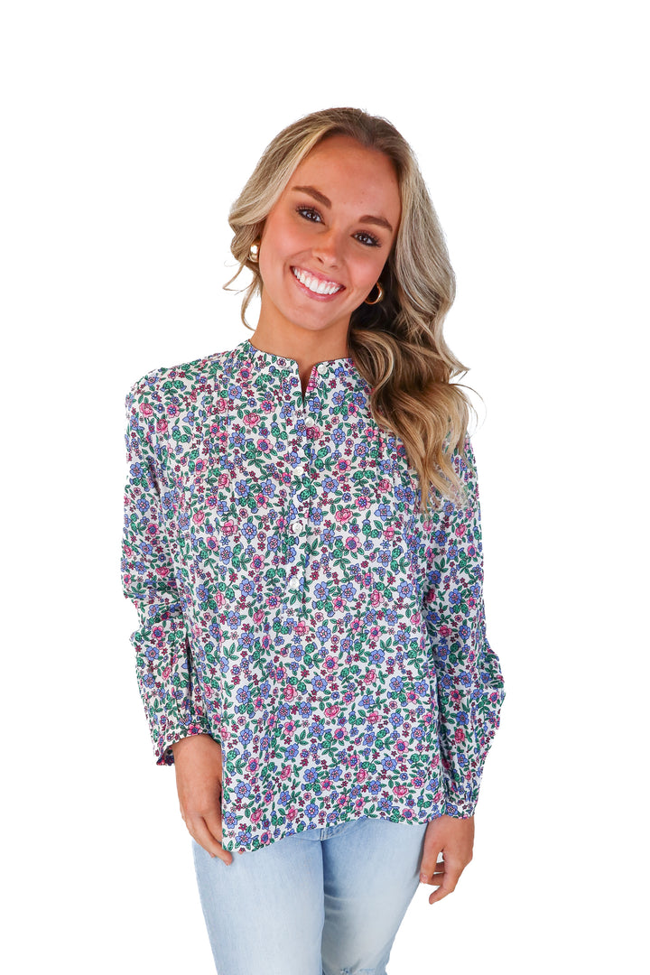 SOLD: banjanan floral long sleeve blouse (xs; retail $280)