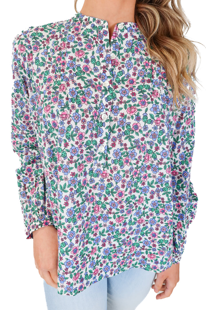 SOLD: banjanan floral long sleeve blouse (xs; retail $280)