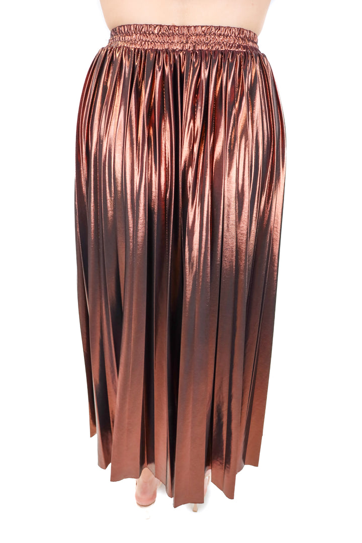 en saison bronze pleated maxi skirt (xs)