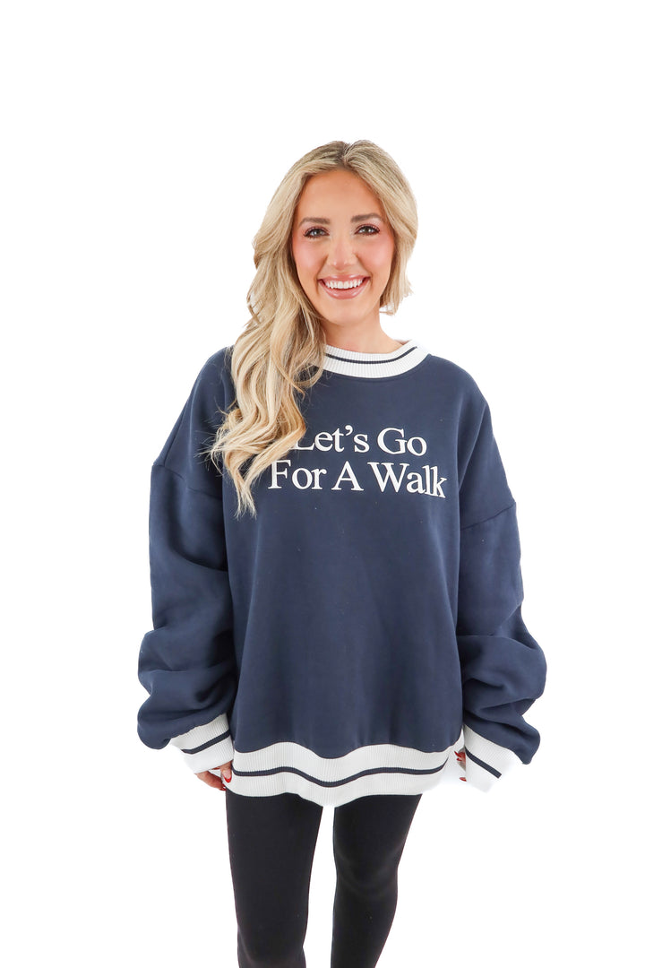 yellow the label blue "let's go for a walk" sweatshirt (xxl)
