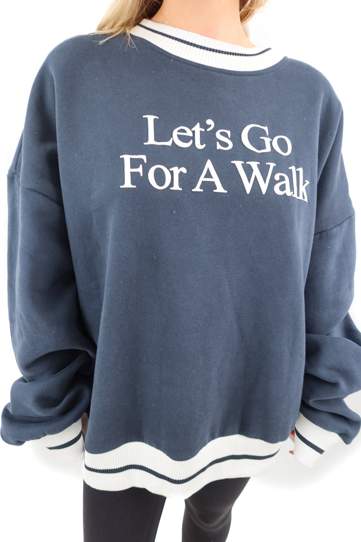 yellow the label blue "let's go for a walk" sweatshirt (xxl)