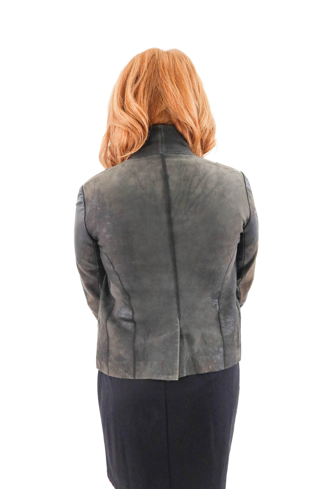 alexander wang grey and black leather blazer (2)