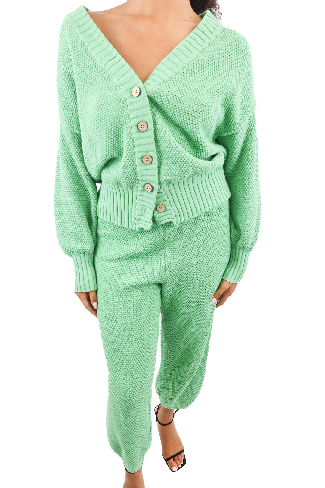 free people beach green knit set (s; retail $128)