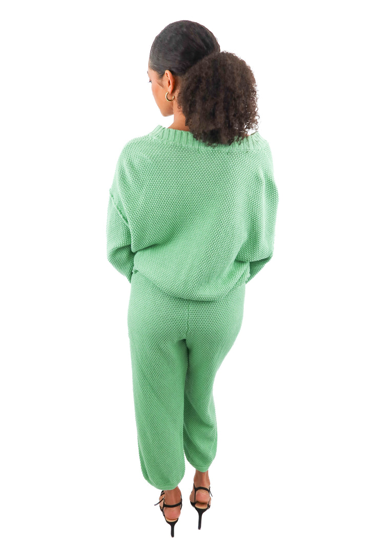 free people beach green knit set (s; retail $128)